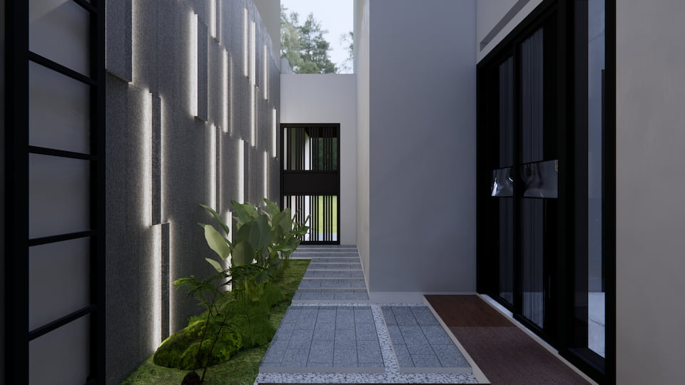 Tampak Samping Taman